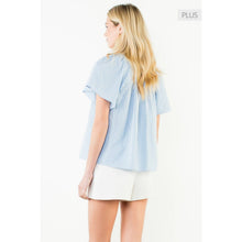 Load image into Gallery viewer, THML - /Size XL/ Short Sleeve Gimgham Patterned Top