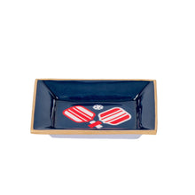 Load image into Gallery viewer, Pickleballs Enameled Landry Tray - Navy &amp; Red