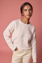 Load image into Gallery viewer, Striped Brushed Crewneck Sweater - Blue