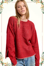 Load image into Gallery viewer, La Miel - JDS3607-Crew Mock Neck Sweater ContrastStitch Halloween Fall