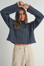 Load image into Gallery viewer, BUTTERMELON - Thick Braid With Turtle Neck Long-Sleeve Sweater -  BMW7168