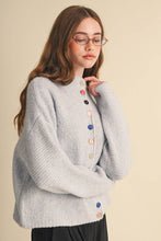 Load image into Gallery viewer, Striped Sweater Cardigan - Grey