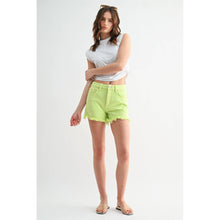 Load image into Gallery viewer, Mica Denim - HIGH RISE RAW HEM SHORTS BUTTON UP