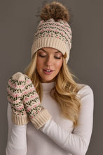 Load image into Gallery viewer, Panache Apparel Co. - Cream &amp; Pink Floral Pattern Pom Hat
