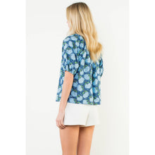 Load image into Gallery viewer, Puff Sleeve Flower Print Top