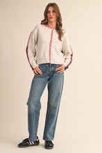 Load image into Gallery viewer, &amp;MERCI - WHIP STITCH TWO-TONE SWEATER MSW11155