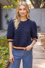 Load image into Gallery viewer, Quilted Striped Band Knit Top