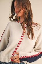 Load image into Gallery viewer, &amp;MERCI - WHIP STITCH TWO-TONE SWEATER MSW11155