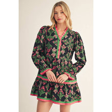 Load image into Gallery viewer, Floral Tiered Dress - Black