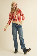 Load image into Gallery viewer, &amp;MERCI - STRIPED HOODIE SWEATER CARDIGAN MSW11063