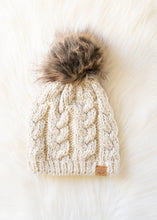Load image into Gallery viewer, Panache Apparel Co. - Beige Cable Knit Pom Hat