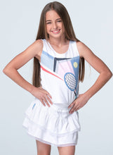 Load image into Gallery viewer, Lucky In Love - Girls Linen Nouveau Tank - WHITE