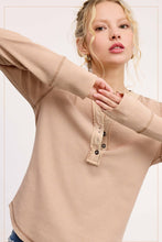 Load image into Gallery viewer, La Miel - HCT7679-Waffle Long Sleeve Henley Thermal Top Halloween