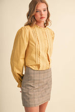 Load image into Gallery viewer, Pin Tuck Lake Trim Blouse - Honey Gold