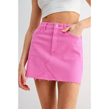 Load image into Gallery viewer, Mica Denim - HIGH-RISE RAW HEM MINI SKIRT
