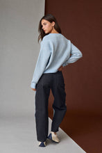 Load image into Gallery viewer, Striped Brushed Crewneck Sweater - Blue