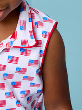 Load image into Gallery viewer, Girls Freedom Flags Sleeveless Polo Active Top