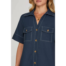 Load image into Gallery viewer, Shirts Mini Dres - Navy