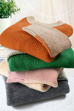 Load image into Gallery viewer, La Miel - MCS3556-Loose Fit Color Block Round Neck Sweater Fall