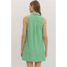 Load image into Gallery viewer, Check print sleeveless mini dress