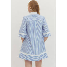 Load image into Gallery viewer, Striped half sleeve mini dress