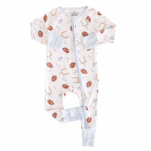 Load image into Gallery viewer, Tiny Touchdowns Convertible Zip Romper | Neutral