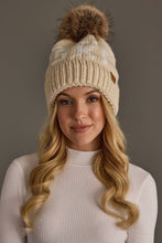 Load image into Gallery viewer, Panache Apparel Co. - Lt. Tan &amp; Ivory Ski Pom Hat