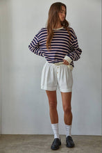 Load image into Gallery viewer, Knit Cotton Striped Crew Neck Long Sleeve Sweatshirt