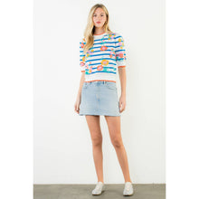 Load image into Gallery viewer, Short Sleeve Floral Knit Top