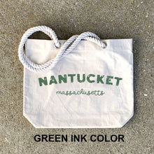 Load image into Gallery viewer, Sockprints - Custom Beach Tote Bag with Rope Handles ­ Personalized
