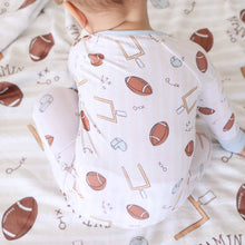 Load image into Gallery viewer, Tiny Touchdowns Convertible Zip Romper | Neutral