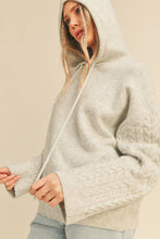 Load image into Gallery viewer, Cable Knit Sleeve Hoodie - Grey