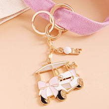 Load image into Gallery viewer, Sensibling Corp. - Enamel Bow Golf Cart Keychain Bag Charm
