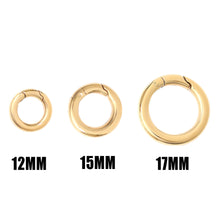 Load image into Gallery viewer, WJW - 18K Gold PVD Mini Circle Carabiner Charm Holder Clasp
