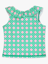 Load image into Gallery viewer, Girls Pink Coastal Cane Active Ruffle Tank Top