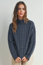 Load image into Gallery viewer, BUTTERMELON - Thick Braid With Turtle Neck Long-Sleeve Sweater -  BMW7168