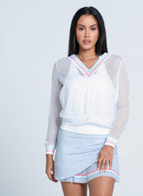 Load image into Gallery viewer, Lucky In Love - Women&#39;s Retro Stripe V-Neck Pullover - WHITE