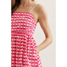 Load image into Gallery viewer, Checked sleeveless midi dress