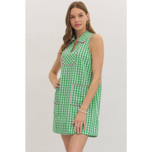 Load image into Gallery viewer, Check print sleeveless mini dress