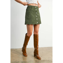 Load image into Gallery viewer, BUTTERMELON - Scallop Trim Button-Front Mini Skirt - BMS7859