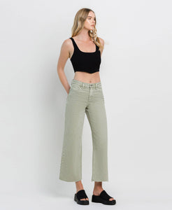 Vervet by Flying Monkey High Rise Wide Leg Jeans - Swamp