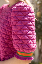 Load image into Gallery viewer, Quilted Striped Band Knit Top: Pink