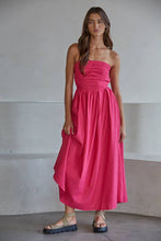 Load image into Gallery viewer, Striped Tube Neck Strapless Flare Maxi Dress