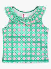 Load image into Gallery viewer, Girls Pink Coastal Cane Active Ruffle Tank Top