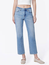 Load image into Gallery viewer, Flying Monkey - Mid Rise Medium Light Wash Crop Straight Jeans F9175