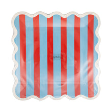 Load image into Gallery viewer, My Mind’s Eye - BAM1241 - Blue &amp; Red Striped Paper Plate - 9"