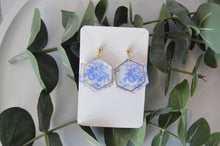 Load image into Gallery viewer, The Adorned Fox - Blue Chinoiserie Earrings, Drop Earrings, Dangle Earrings, S