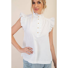 Load image into Gallery viewer, STYLE USA - Sleeveless Ruffle Top: SKY / L