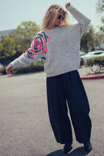 Load image into Gallery viewer, Sequin Floral Fuzzy Knit Sweater