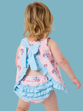 Load image into Gallery viewer, Baby Girls Pink Patriotic Gingham Ruffle Swing Top &amp; Bloomer Set
